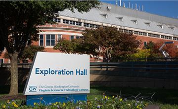 Exploration Hall building sign