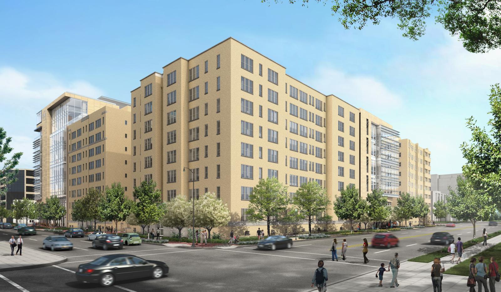 Drawing of SEH Northwest Corner View