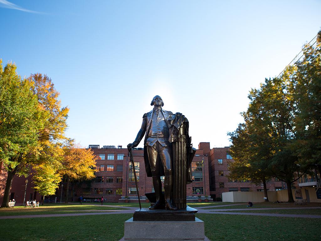 University Yard, statue of George Washington